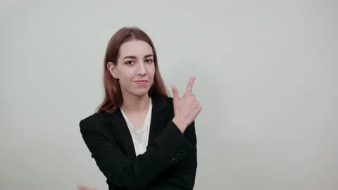 Hand pointer forefinger pointing on one side awry. Index finger show direction. Stock Footage 132295675