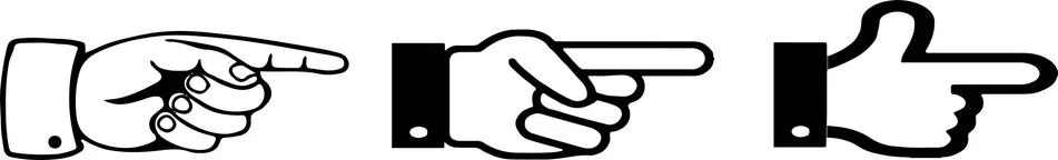 Hand pointer with forefinger on white background Stock Illustration