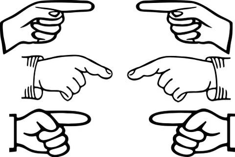 Hand pointer with forefinger on white background Stock Illustration