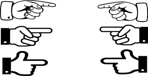 Hand pointer with forefinger on white background Stock Illustration