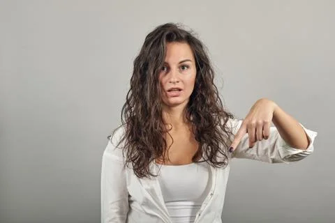 Hand pointer with forefingers pointing down. Index finger to show direction. Stock Photos