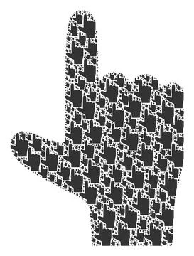 Hand Pointer Up Fractal Composition of Itself Items 스톡 일러스트