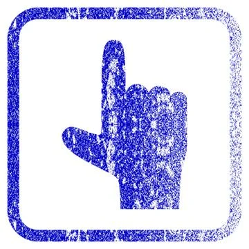 Hand Pointer Up Framed Textured Icon Stock Illustration