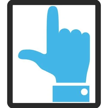 Hand Pointer Up Framed Vector Icon Free Stock Illustration