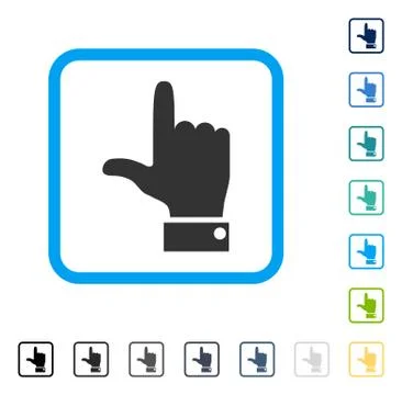 Hand Pointer Up Framed Vector Icon Stock Illustration