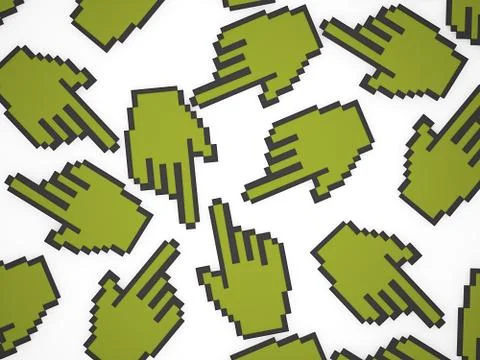 Hand pointer on green Stock Illustration