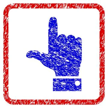 Hand Pointer Up Grunge Framed Icon Stock Illustration