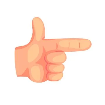 Hand pointer, hand gesture with the shape of the gun cartoon vector Illustration Illustrazione stock