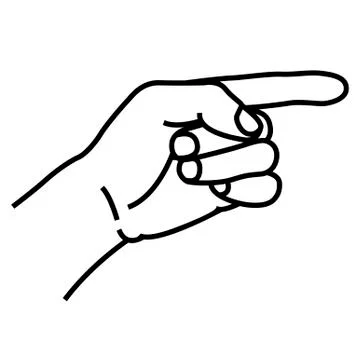 Hand pointer. Hand showing one finger or counting one. Gesture hand of a human Illustrazione stock