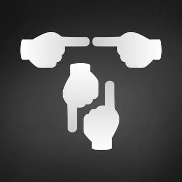 Hand pointer icon on black modern background. Vector illustration. Illustrazione stock