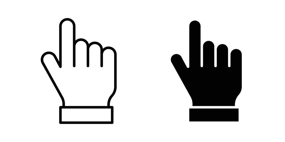 Hand pointer icon illustration. Pixel perfect vector graphics Stock Illustration