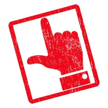 Hand Pointer Up Icon Rubber Stamp Stock Illustration
