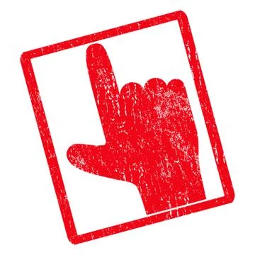 Hand Pointer Up Icon Rubber Stamp 스톡 일러스트