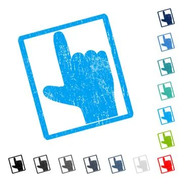 Hand Pointer Up Icon Rubber Watermark Stock Illustration