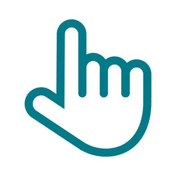 Hand pointer icon symbolizing touch interaction, tapping, clicking, user input Stock Illustration