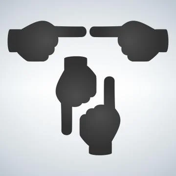 Hand pointer icon on white background. Vector illustration. Illustrazione stock