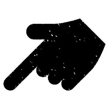 Hand Pointer Left Down Grainy Texture Icon Illustrazione stock