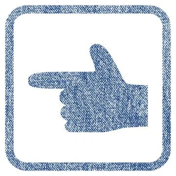 Hand Pointer Left Fabric Textured Icon Stock Illustration