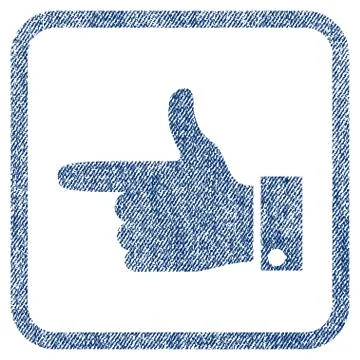 Hand Pointer Left Fabric Textured Icon 스톡 일러스트