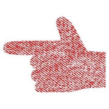 Hand Pointer Left Fabric Textured Icon Stock Illustration