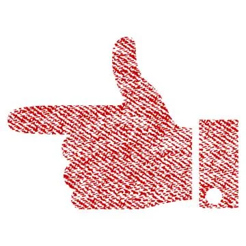 Hand Pointer Left Fabric Textured Icon Stock Illustration