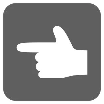 Hand Pointer Left Flat Squared Vector Icon Stock Illustration
