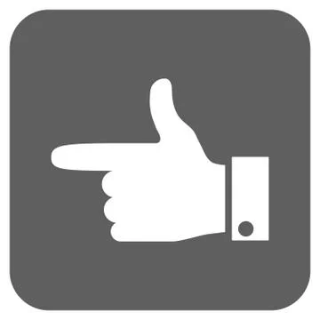 Hand Pointer Left Flat Squared Vector Icon Illustrazione stock