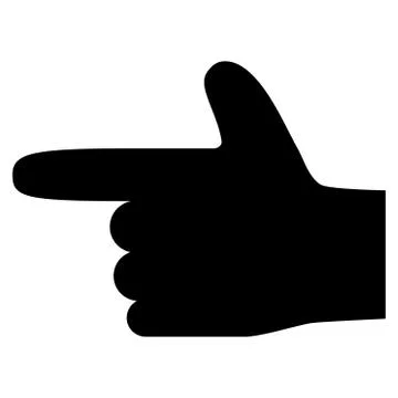 Hand Pointer Left Flat Vector Icon Stock Illustration