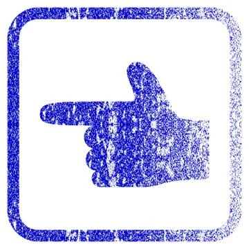 Hand Pointer Left Framed Textured Icon Stock Illustration