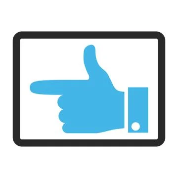 Hand Pointer Left Framed Vector Icon Stock Illustration