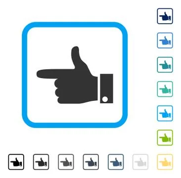 Hand Pointer Left Framed Vector Icon Illustrazione stock
