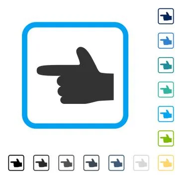 Hand Pointer Left Framed Vector Icon イラスト素材