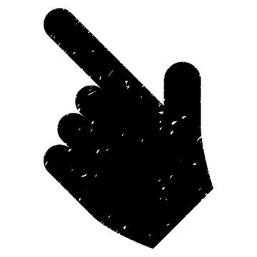 Hand Pointer Left Up Grainy Texture Icon Stock Illustration