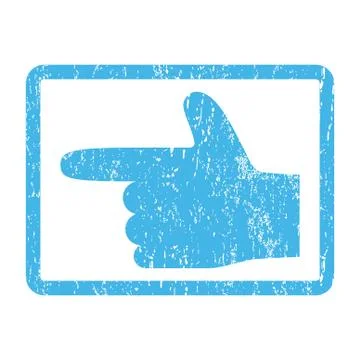 Hand Pointer Left Icon Rubber Stamp 스톡 일러스트