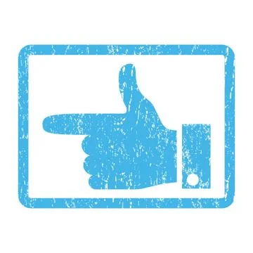 Hand Pointer Left Icon Rubber Stamp Stock Illustration