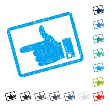 Hand Pointer Left Icon Rubber Watermark Stock Illustration