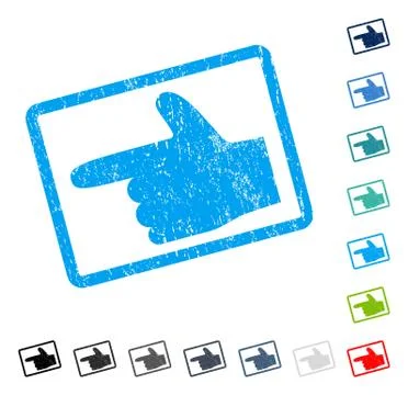 Hand Pointer Left Icon Rubber Watermark Stock Illustration