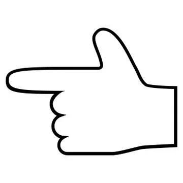 Hand Pointer Left Outline Vector Icon Illustrazione stock