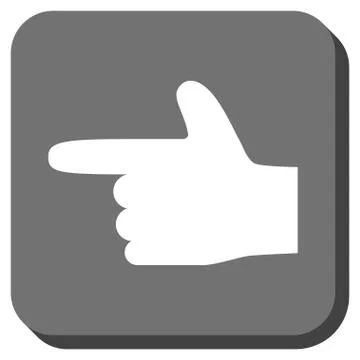 Hand Pointer Left Rounded Square Vector Icon Stock Illustration