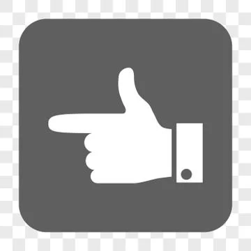 Hand Pointer Left Rounded Square Button Stock Illustration