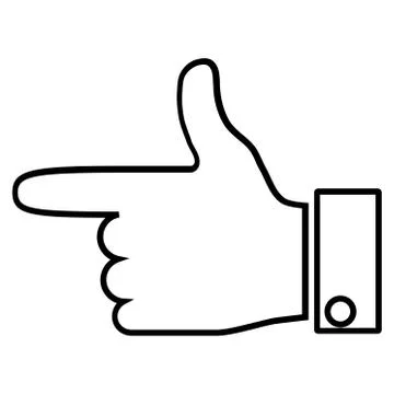 Hand Pointer Left Thin Line Vector Icon Stock Illustration