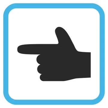 Hand Pointer Left Vector Icon In a Frame Illustrazione stock