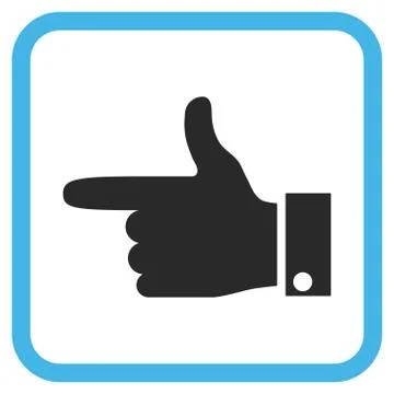 Hand Pointer Left Vector Icon In a Frame Stock Illustration