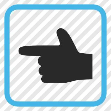 Hand Pointer Left Vector Icon In a Frame Stock Illustration