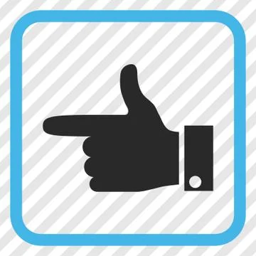 Hand Pointer Left Vector Icon In a Frame Illustrazione stock