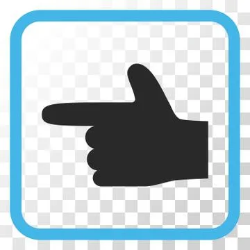 Hand Pointer Left Vector Icon In a Frame Stock Illustration