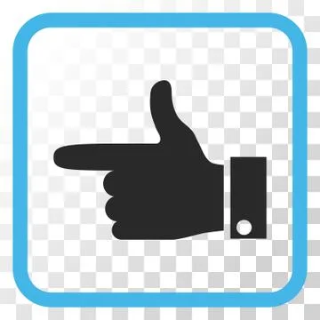 Hand Pointer Left Vector Icon In a Frame Stock Illustration