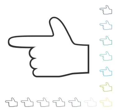 Hand Pointer Left Vector Icon Stock Illustration