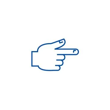 Hand pointer line icon concept. Hand pointer flat vector symbol, sign, outline Stock Illustration
