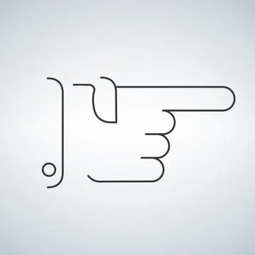 Hand pointer line icon Stock Illustration